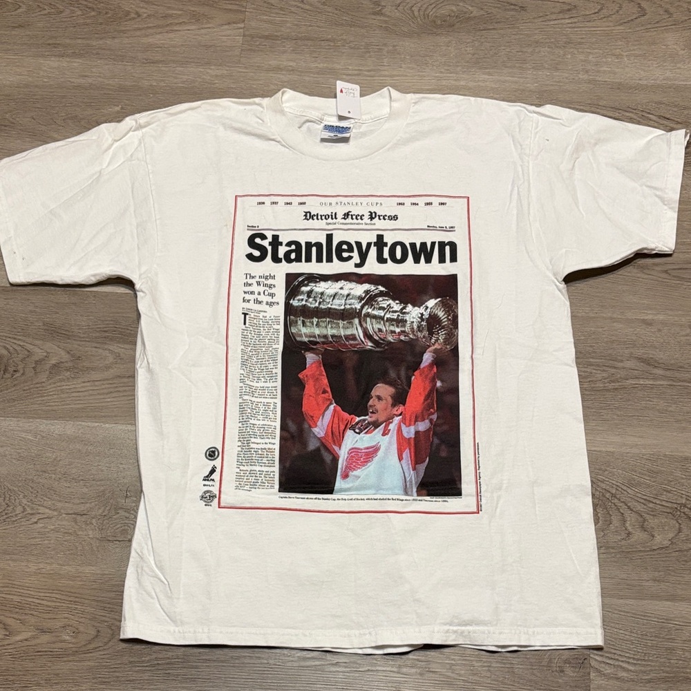 Vintage Detroit Redwings Stanleytown Hockey Tee